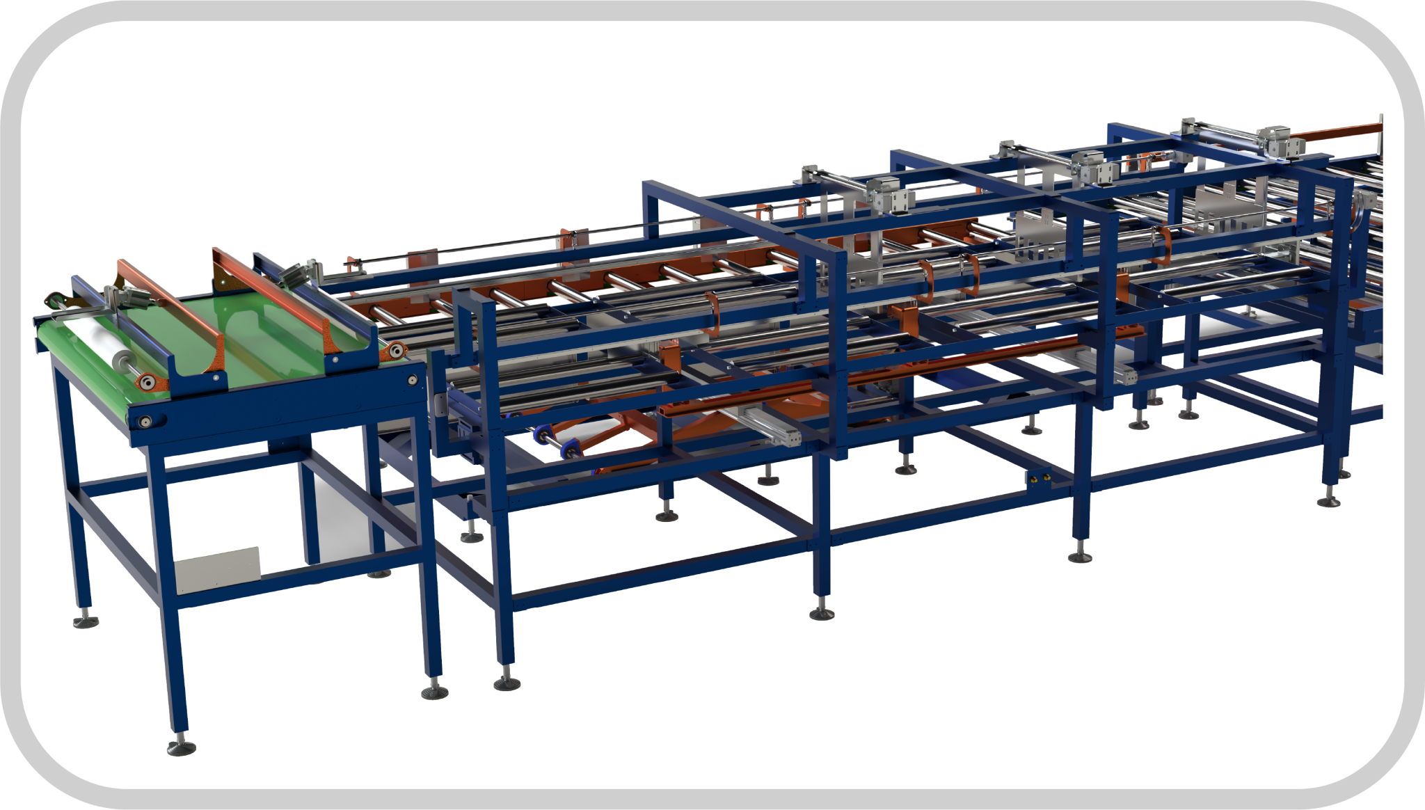 Machine stacking individual panels into uniform piles